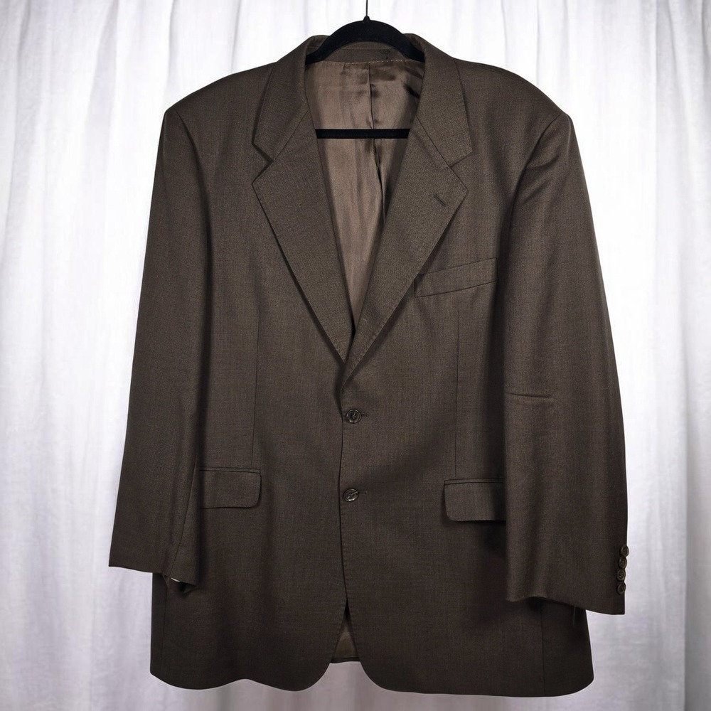 CUSERI Angelico Lane di Tasmania Men's Wool Blazer Jacket Brown Size 46
